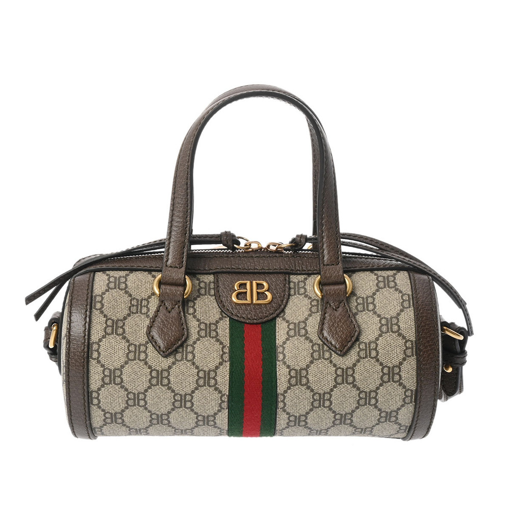 GUCCI Balenciaga collaboration Beige Tan ebony leather handbag